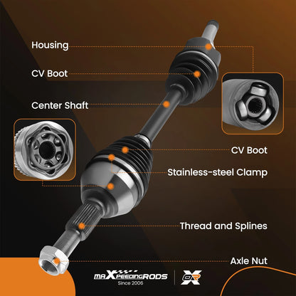 2.4L Front Left CV Axle Drive Shaft Assembly for GMC Terrain and Chevy Equinox (2010–2017)