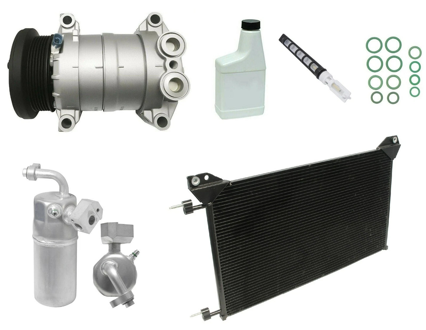 AC Compressor Kit Replacement with Condenser for Nissan Navara (2005–2015)