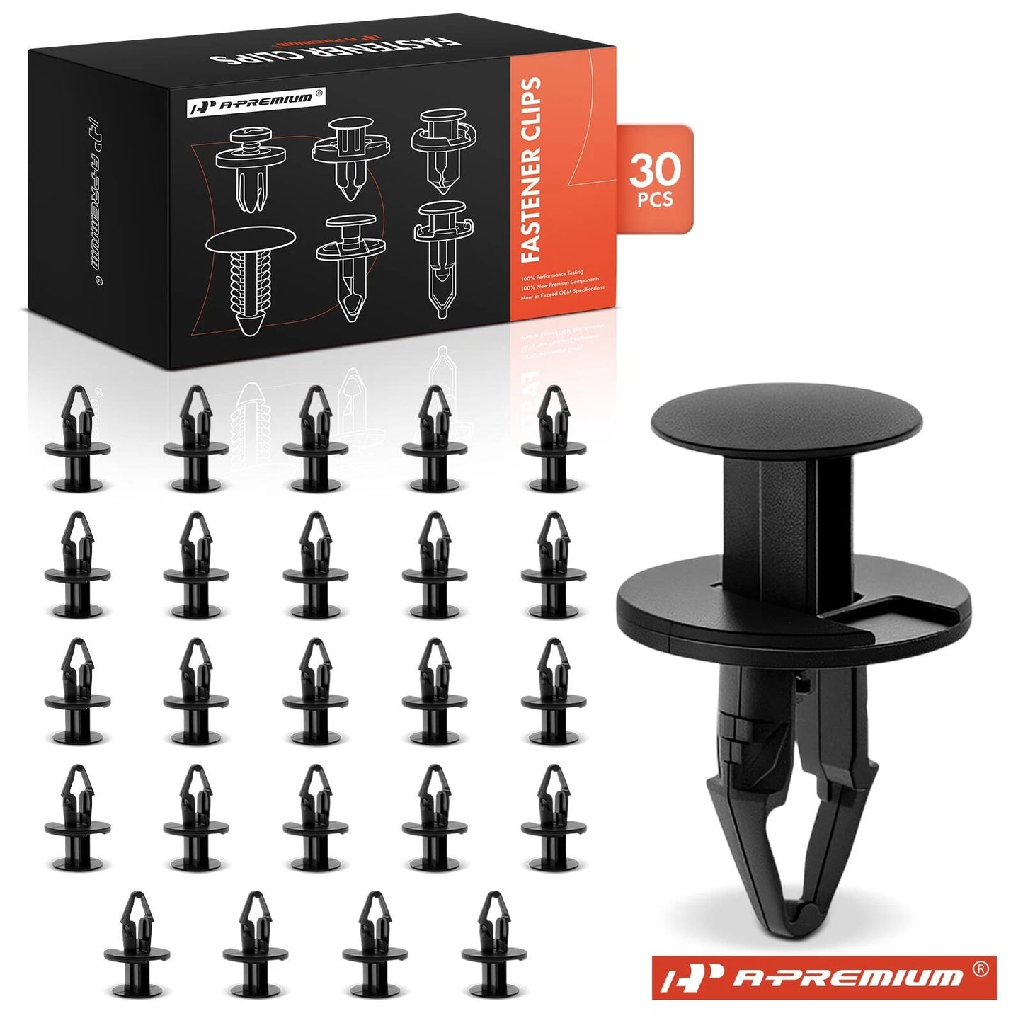 30Pcs 10.5mm Nylon Push-Type Clips for Chevy