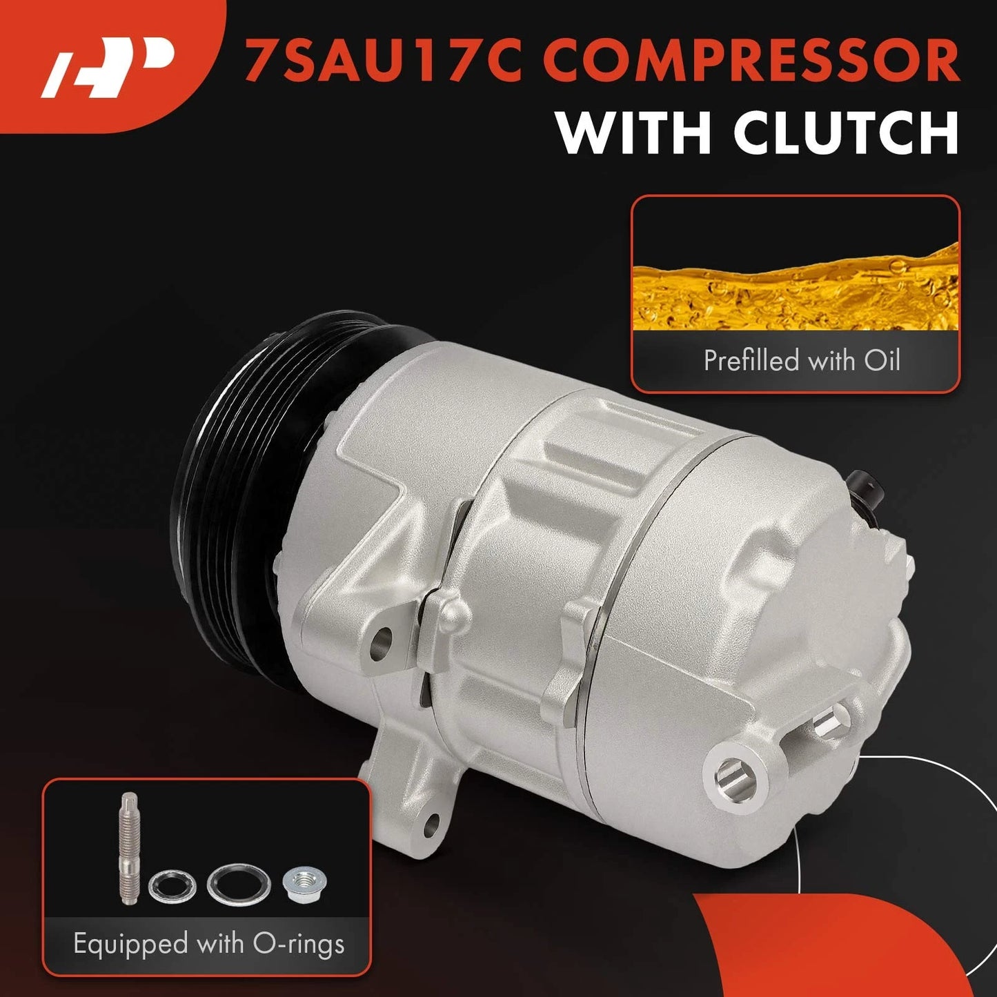 A/C Compressor with Clutch for Chevy Corvette (2023–2025) 4-Groove Pulley
