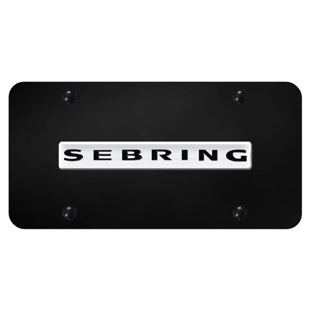Chrome Name on Black License Plate - Officially Licensed for Chrysler Sebring