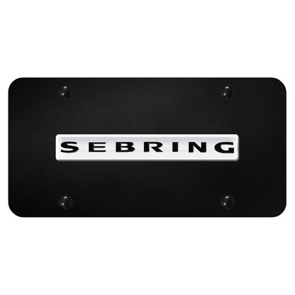 Chrome Name on Black License Plate - Officially Licensed for Chrysler Sebring