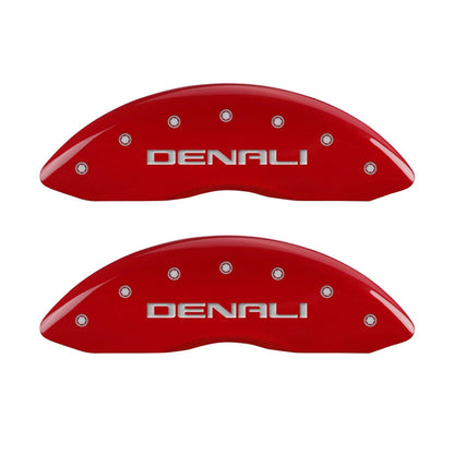 Front and Rear Red Denali Caliper Covers for 2015–2020 GMC Yukon XL Denali