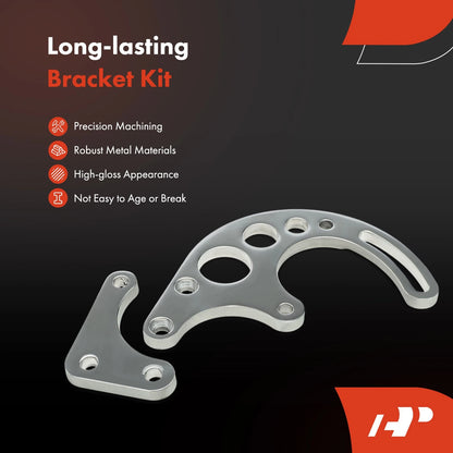 Aluminum Power Steering Pump Bracket Kit for Chevy SBC 265 283 (1967–1986)