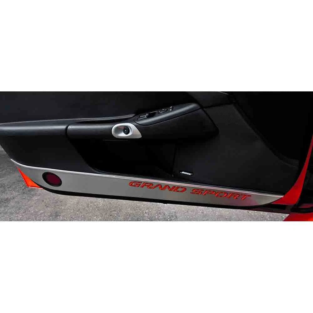 Laser Cut Door Guards w/Purple CF Vinyl Grand Sport Inlay for 05-13 Corvette GS