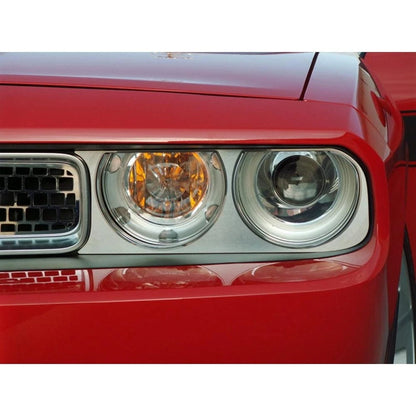 Brushed Stainless Steel Headlight Surrounds for 2008–2014 Dodge Challenger SRT8