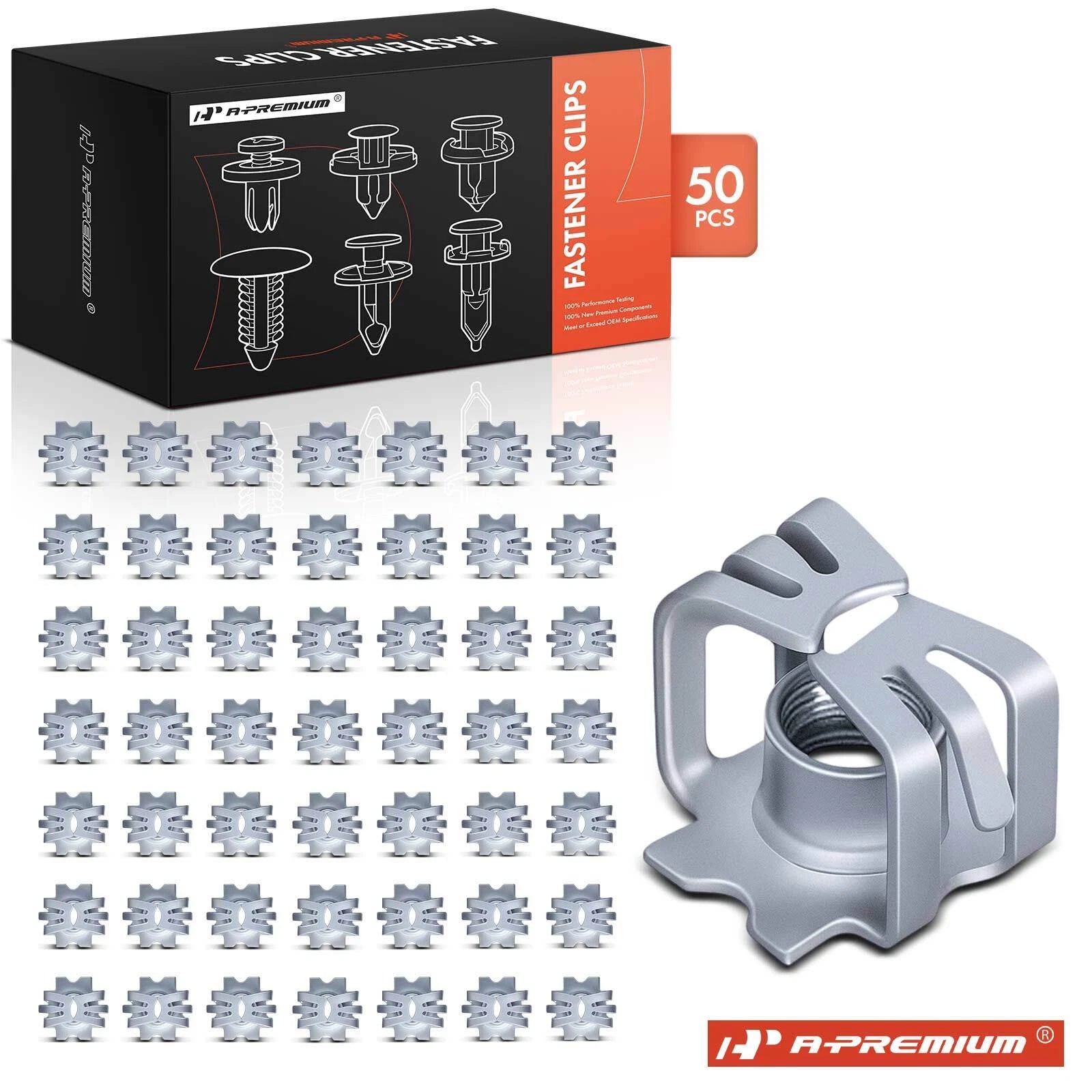 50x M6-1.0 Zinc Headlight Push-In Nut for Chevy Buick GMC