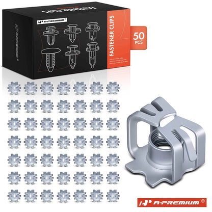 50x M6-1.0 Zinc Headlight Push-In Nut for Chevy Buick GMC