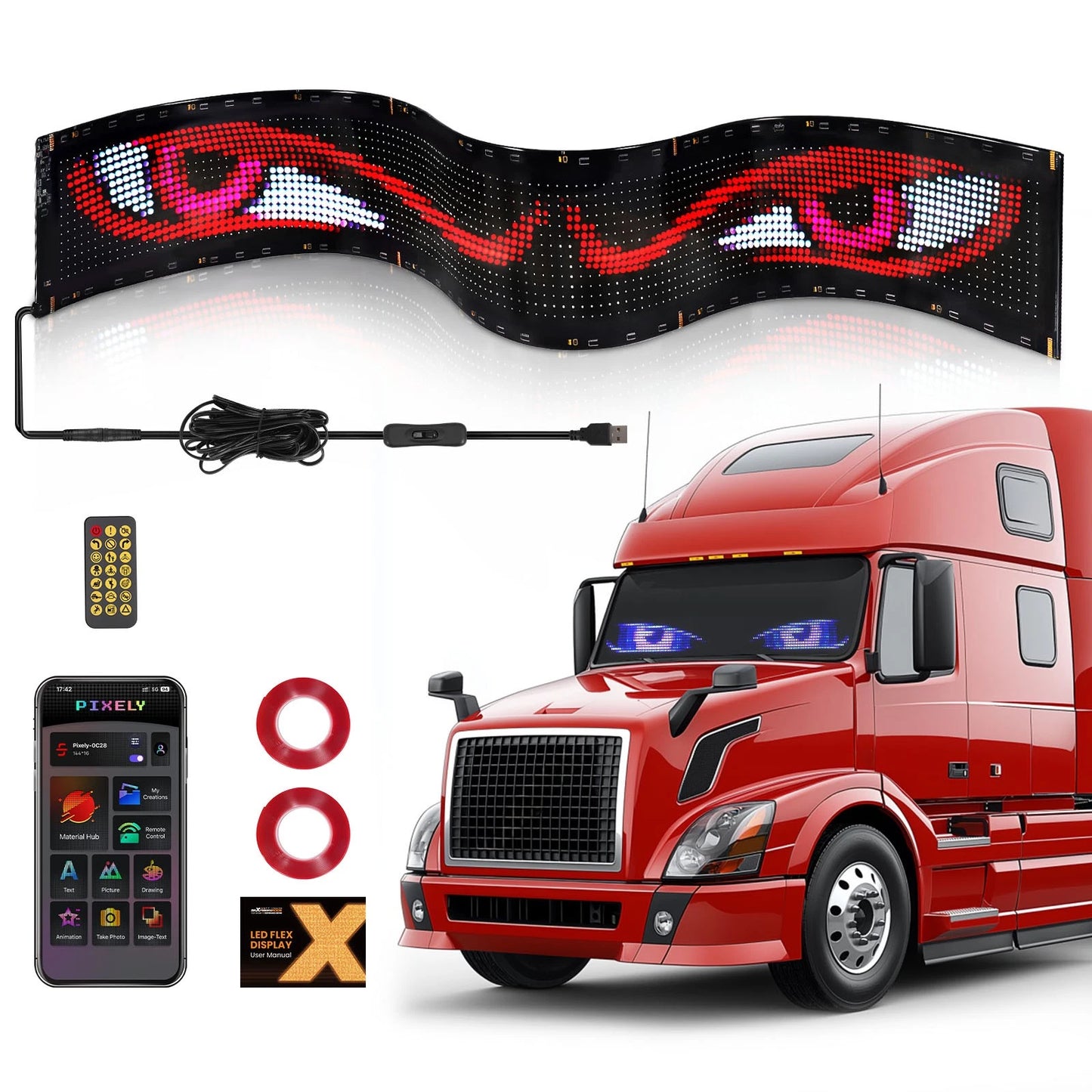Devil Eyes Light for LED Display Screen Truck Windshield (52" ) 2024–2024
