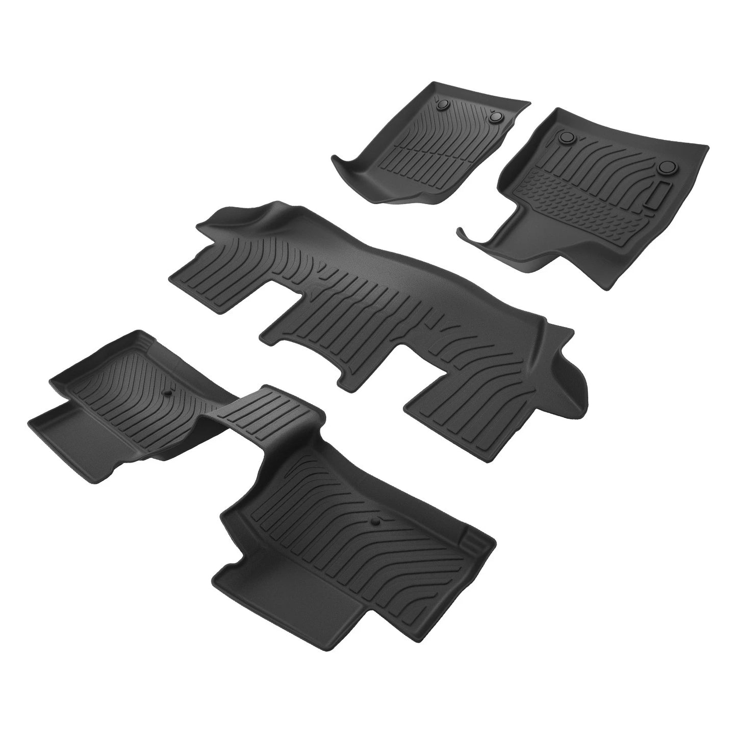 Black Anti-Slip Floor Mats for Lincoln Aviator (2020–2024) TPE Rubber