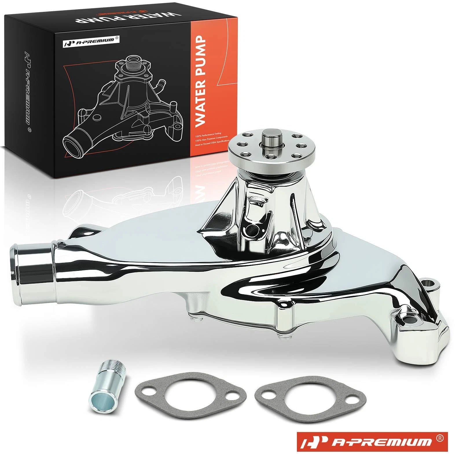Chrome Short Water Pump with Gasket for Chevrolet Big-Block (1965–1976)