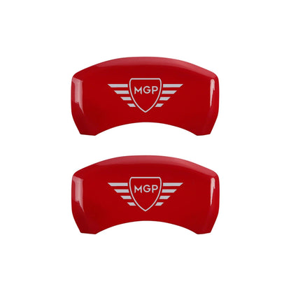 Caliper Covers Set of 4 Red with Silver MGP Logo for BMW X1 (2016–2017)