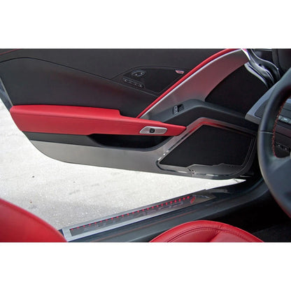 Door Guards Yellow Carbon Fiber Inlay for 2014–2019 Corvette Z06 Z51