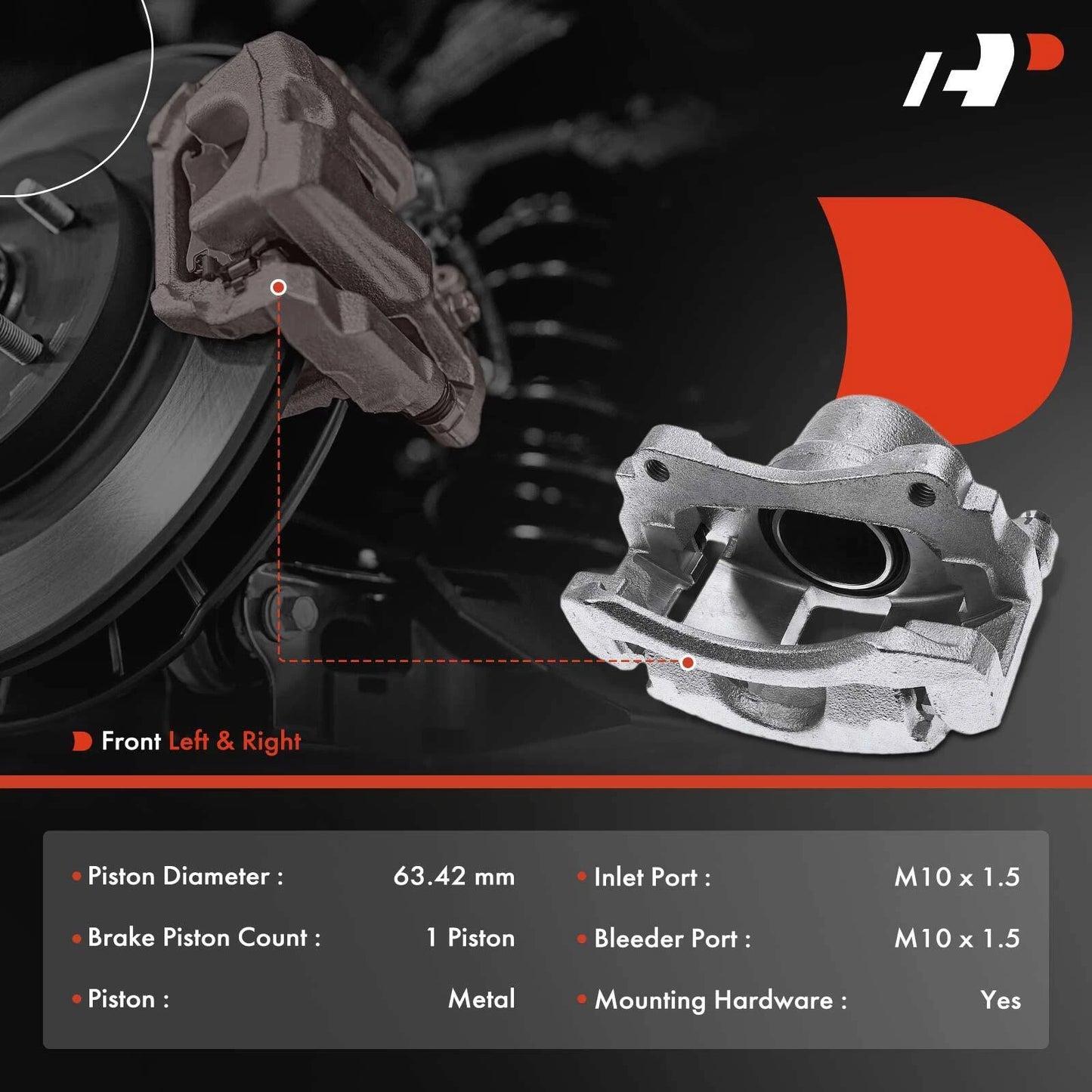 6x Front Brake Calipers and Pads for Cadillac DeVille (2000–2005)