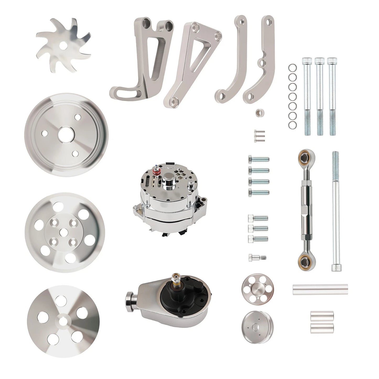 Chrome Power Component Kit for Chevy Small Block Light Truck (1969–1989)