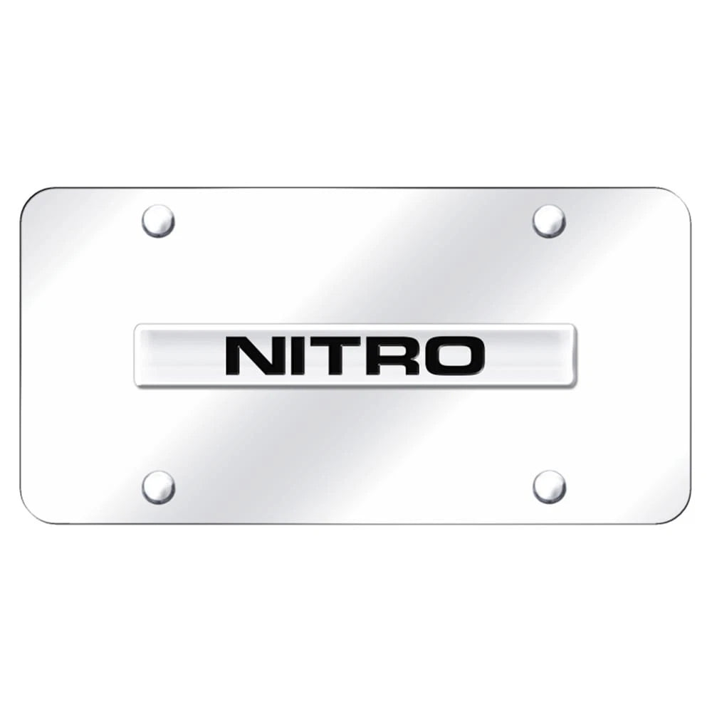Chrome Name on Chrome License Plate - Officially Licensed for Dodge Nitro