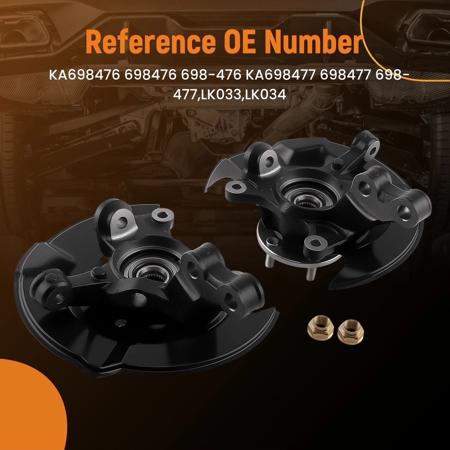 Front Steering Knuckles and Wheel Hub Bearings for Toyota Corolla Matrix (2014–2018)