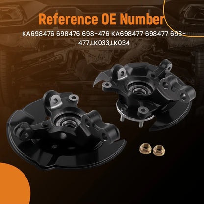 Front Steering Knuckles and Wheel Hub Bearings for Toyota Corolla Matrix (2014–2018)