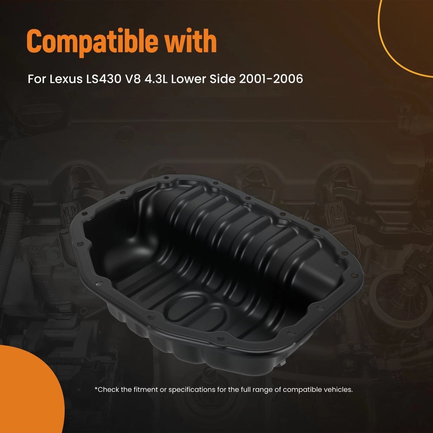 Lower Engine Oil Pan for Lexus LS430 V8 4.3L (2001–2006) Steel
