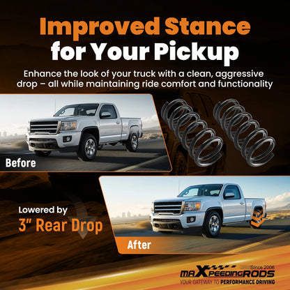 3" Spring Drop Kit for Dodge Ram 1500 (2009–2018) 2WD Rear Lowering Coils