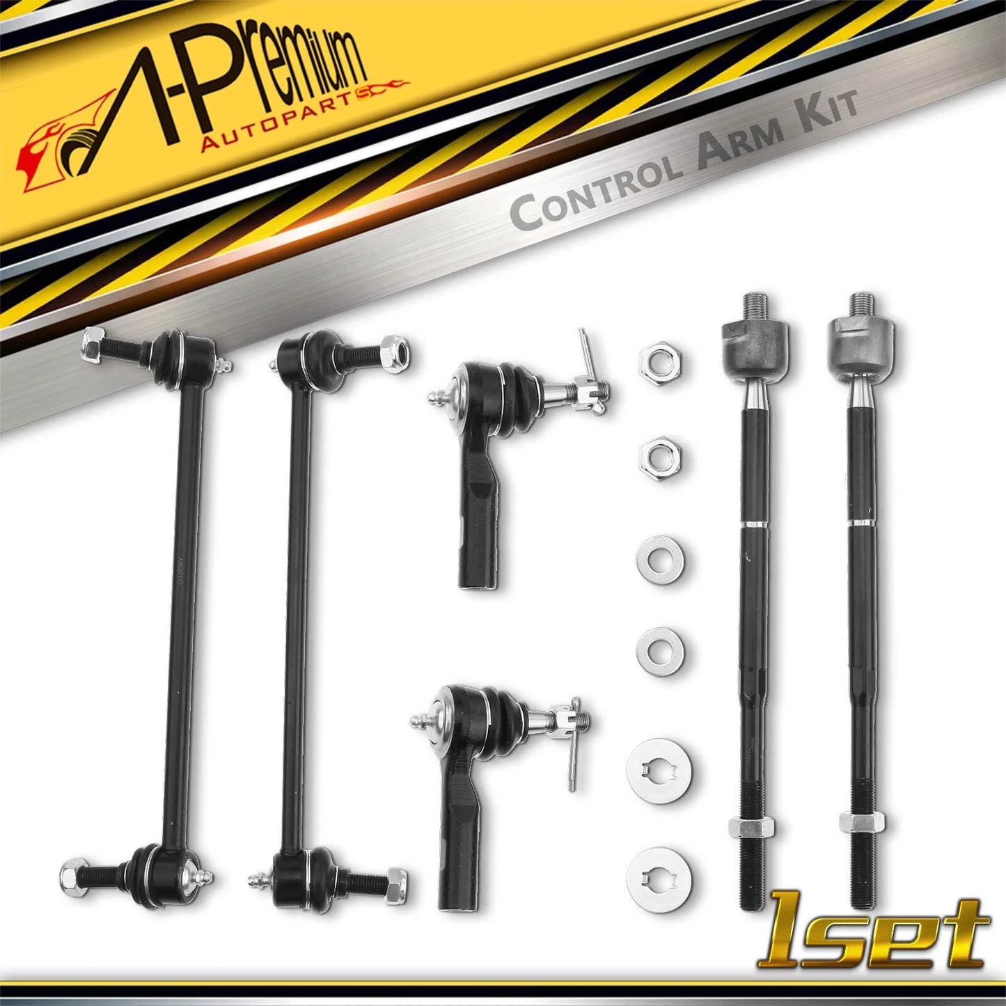 6x Front Stabilizer Bar Link & Tie Rod End for Pontiac Equinox (2005–2020)