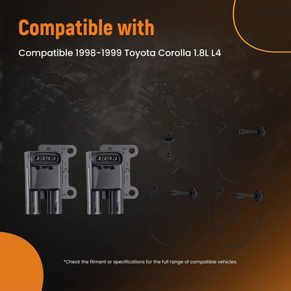 Ignition Coil & Spark Plug Wire Set for Toyota Corolla 1.8L L4 (1998–1999)