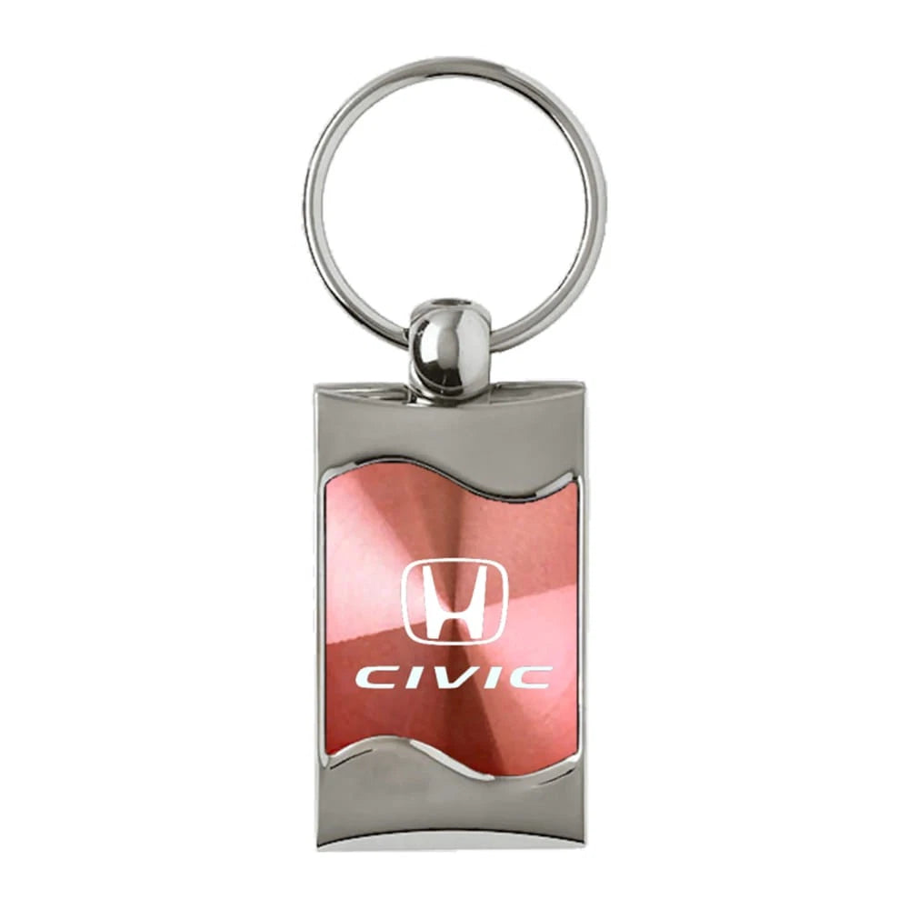Pink Rectangular Wave Keychain - Officially Licensed for Honda Civic