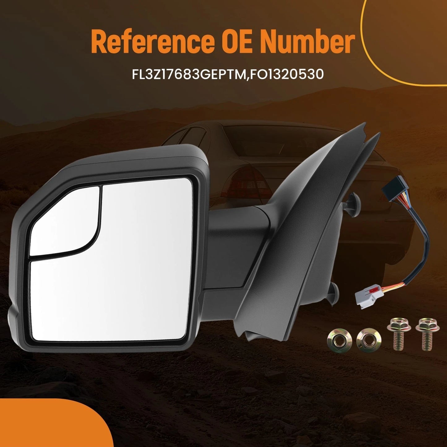 Left Mirror for Ford F-150 XLT (2015–2020) Signal Heated Blind Spot Glass