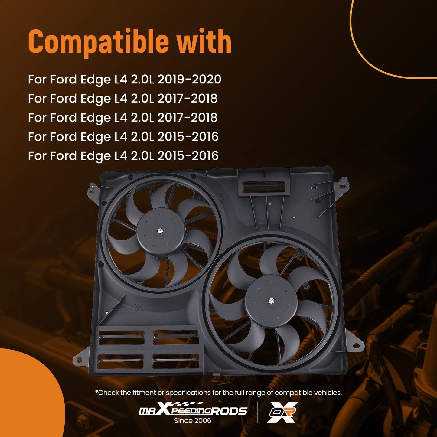 Electric Radiator Cooling Fan for Ford Edge and Lincoln MKX (2015–2020)