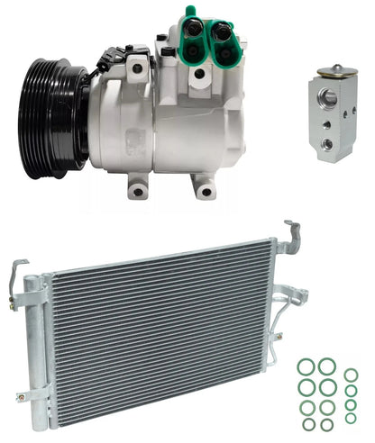 A/C Compressor Kit with Condenser for Hyundai Tiburon 2.7L (2006–2008)