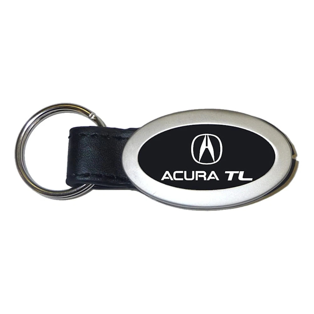 Black Leather Oval Keychain - Officially Licensed for Acura TL