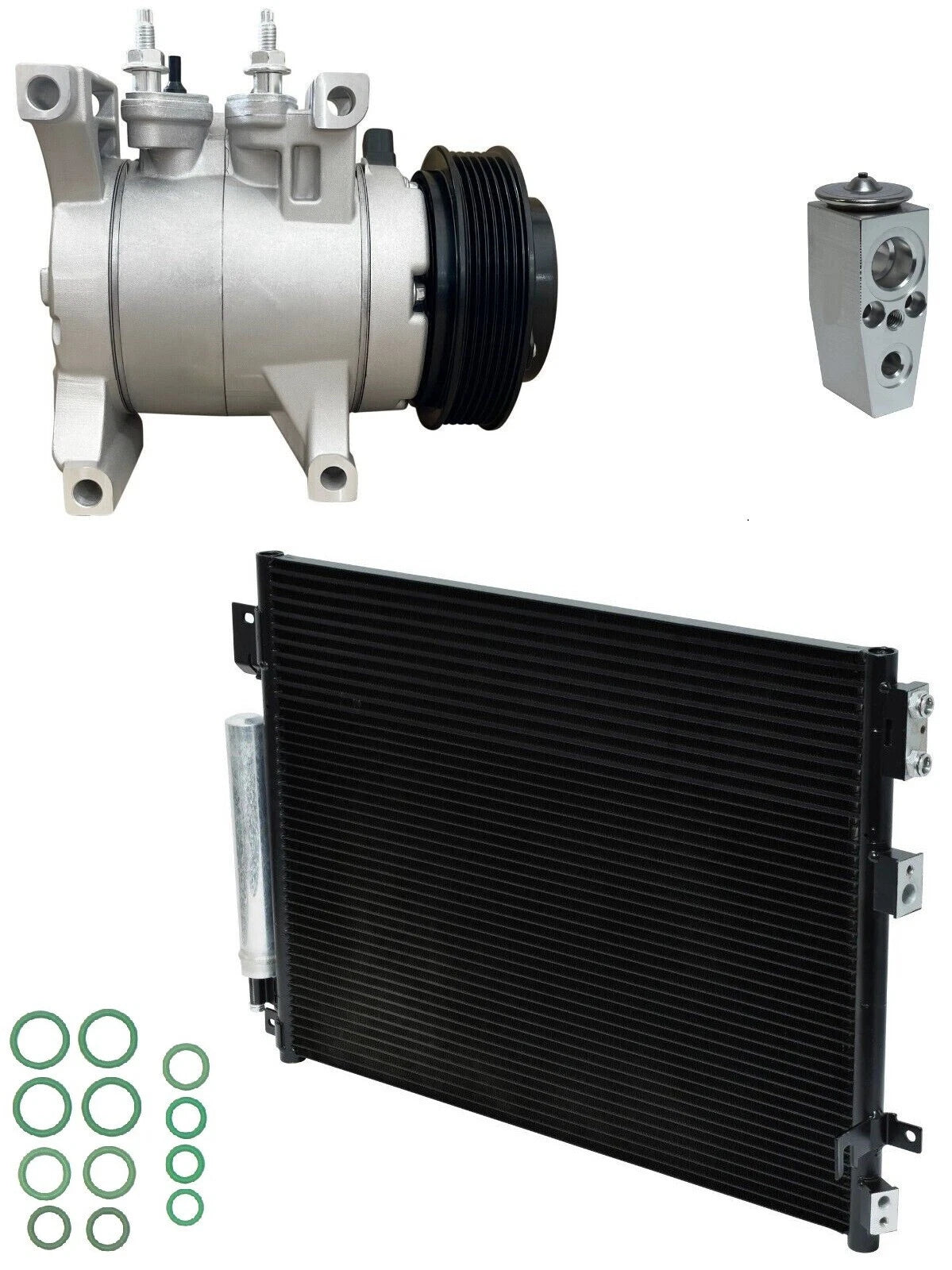 AC Compressor Kit With Condenser Replacement for Chrysler 300 3.6L (2011–2014)