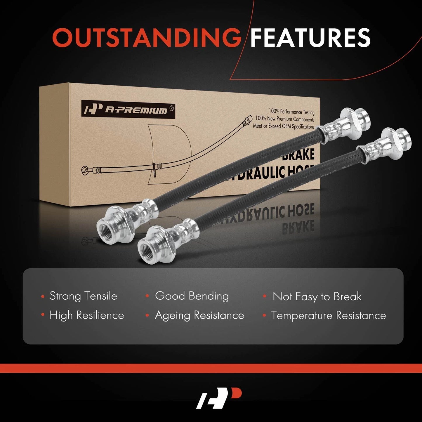 2X Rear Brake Hydraulic Hose for Chevrolet Spark (2016–2020)