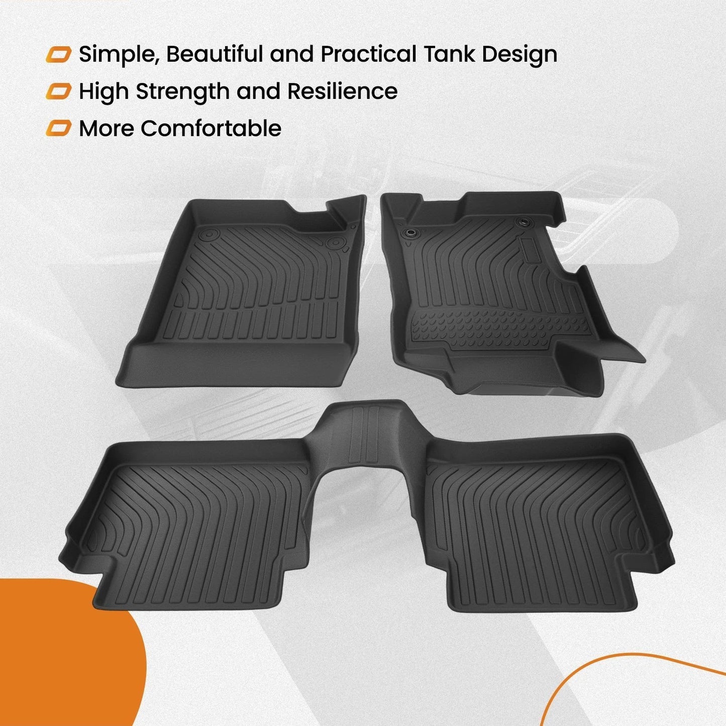 Black TPE Carpet Floor Mats for Honda Accord Sedan (2008–2012)
