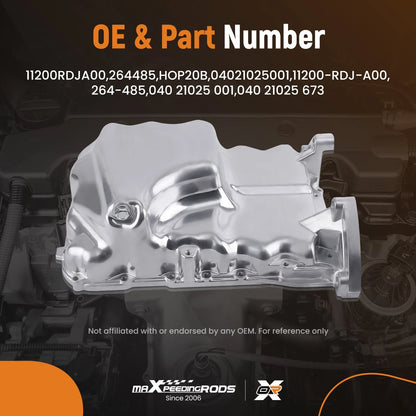 Engine Oil Pan for Acura MDX Honda Odyssey Pilot Ridgeline V6 3.5L (2003–2010)