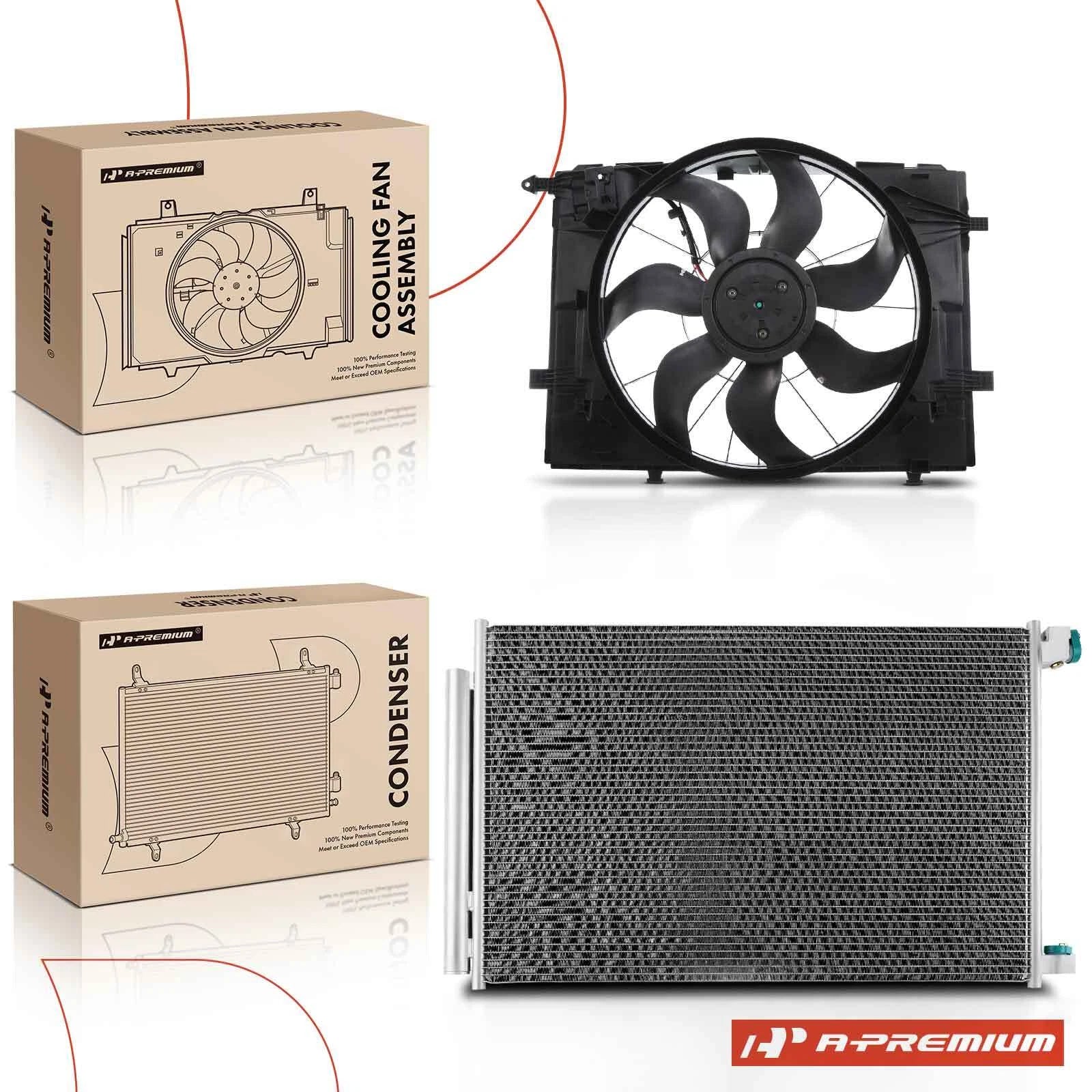 A/C Condenser and Cooling Fan Assembly for Mercedes-Benz C300 (2015–2017)