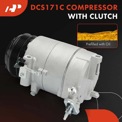 A/C Compressor with Clutch for Chevrolet Malibu (2017–2022) GMC Acadia