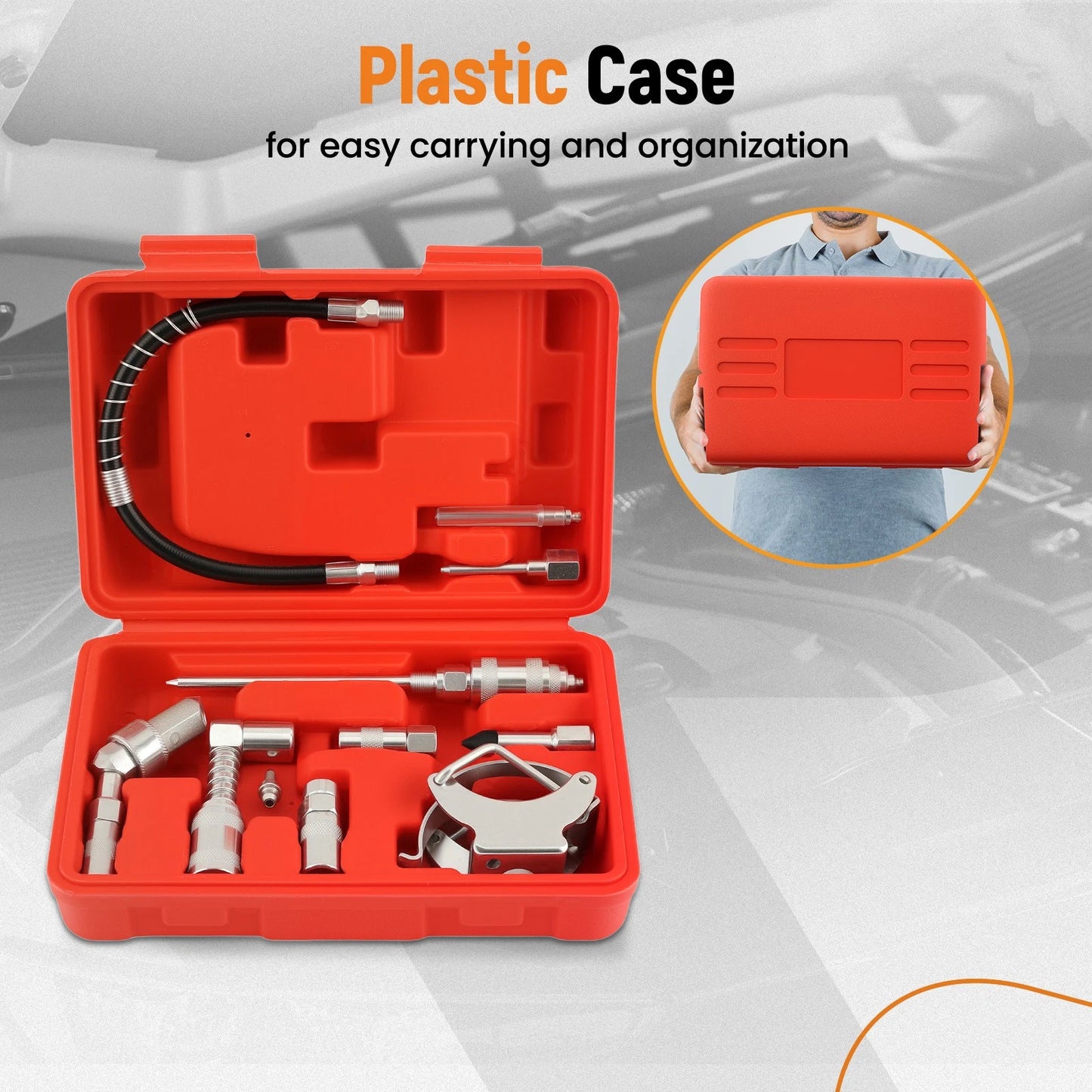 Grease Gun Tool Kit for Complete with Storage Case (3000PSI) (—)