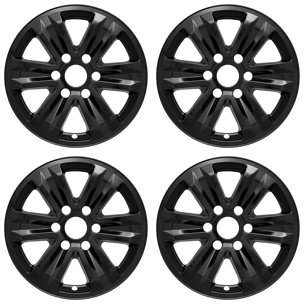 4 Black 17" Alloy Wheel Skins Full Covers Hub Caps for 2015-2020 Ford F150 XLT