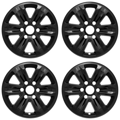 4 Black 17" Alloy Wheel Skins Full Covers Hub Caps for 2015-2020 Ford F150 XLT