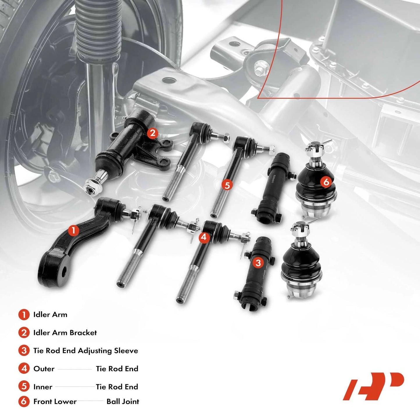10x Idler Arm & Tie Rod End Set for Cadillac GMC