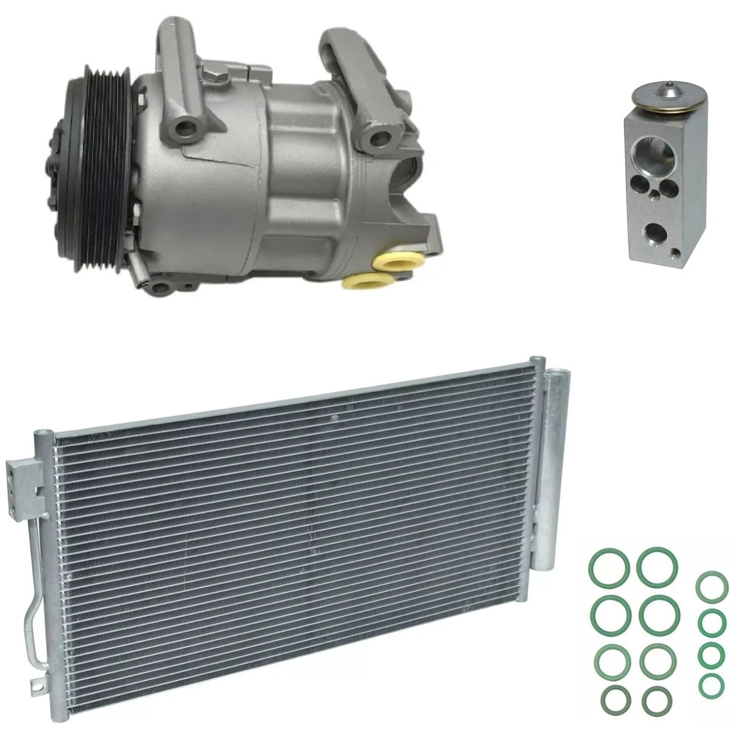 AC Compressor Kit With Condenser Replacement for Fiat 500L 1.4L (2020–2020)
