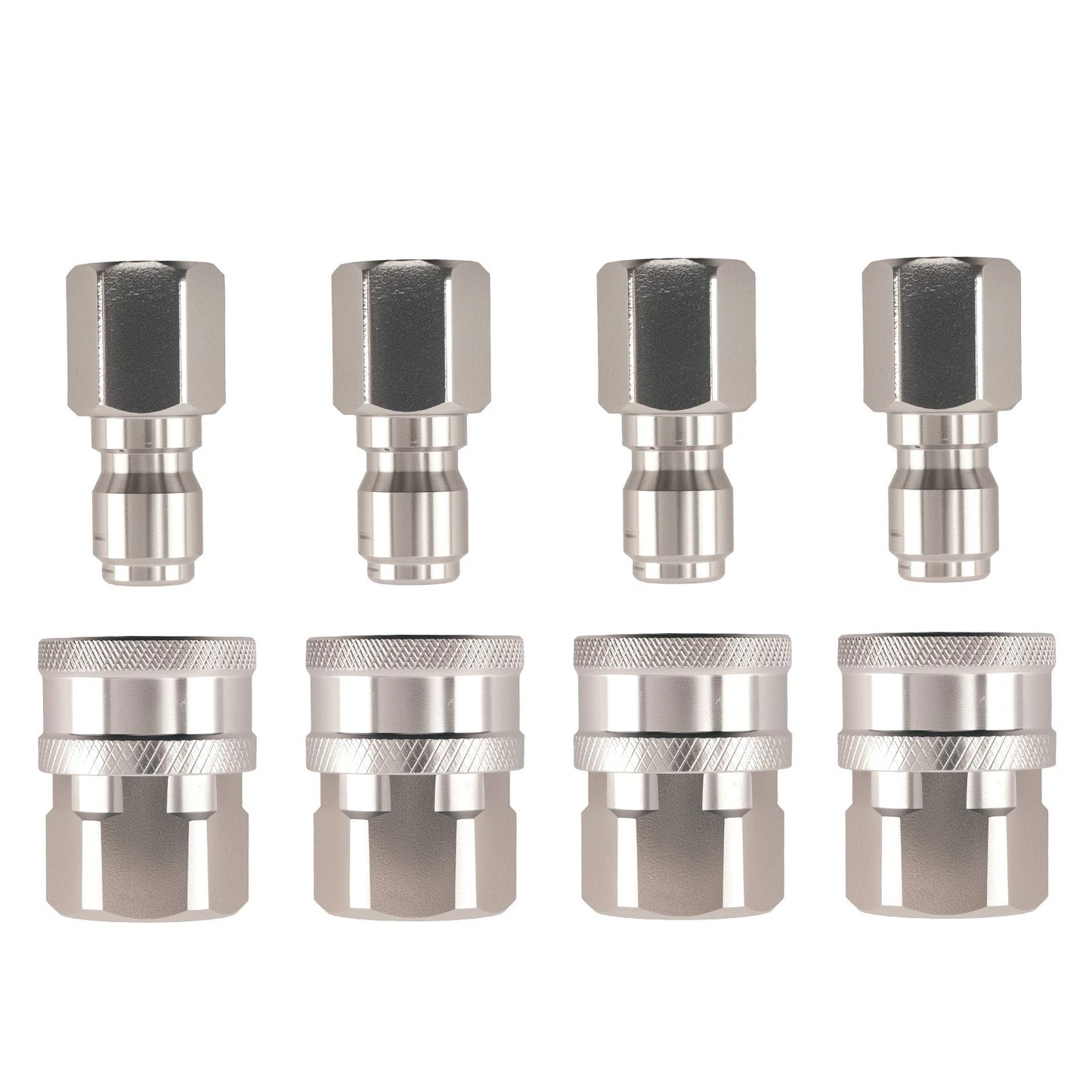 3/8in Quick Connect Stainless Steel Pressure Washer Adapter for 4Sets (—)
