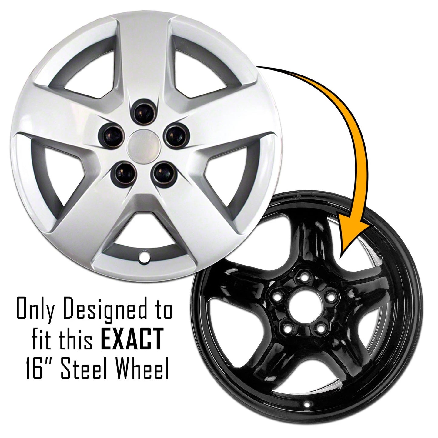 16 Inch Bolt On Wheel Covers Full Hubcaps Replacement for 2006-2011 Chevrolet HHR