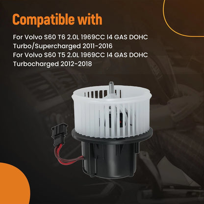 HVAC Heater Blower Motor with Wheel for Volvo S60 R-Design (2012–2018)