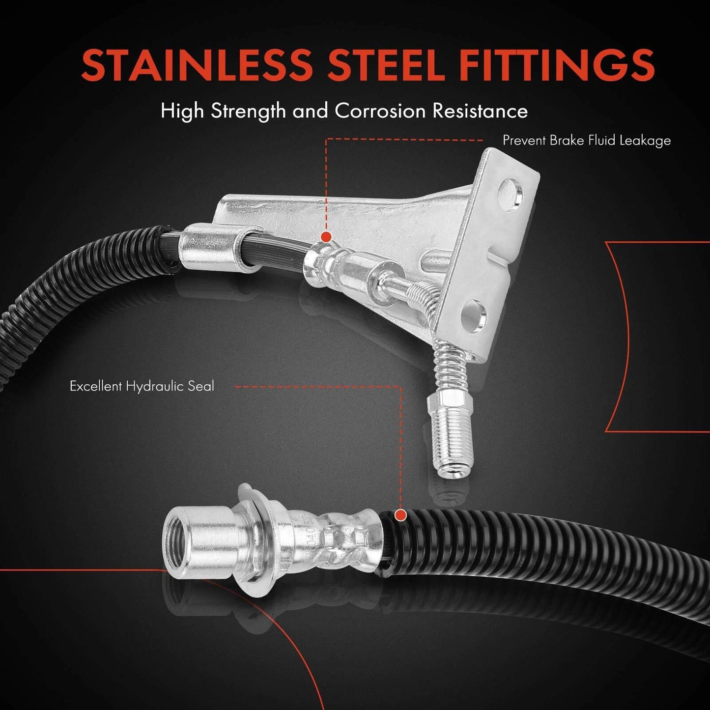 2X Rear Brake Hydraulic Hose for GMC Chevy T6500 T7500 (1997–2002)