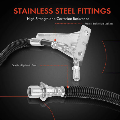 2X Rear Brake Hydraulic Hose for GMC Chevy T6500 T7500 (1997–2002)