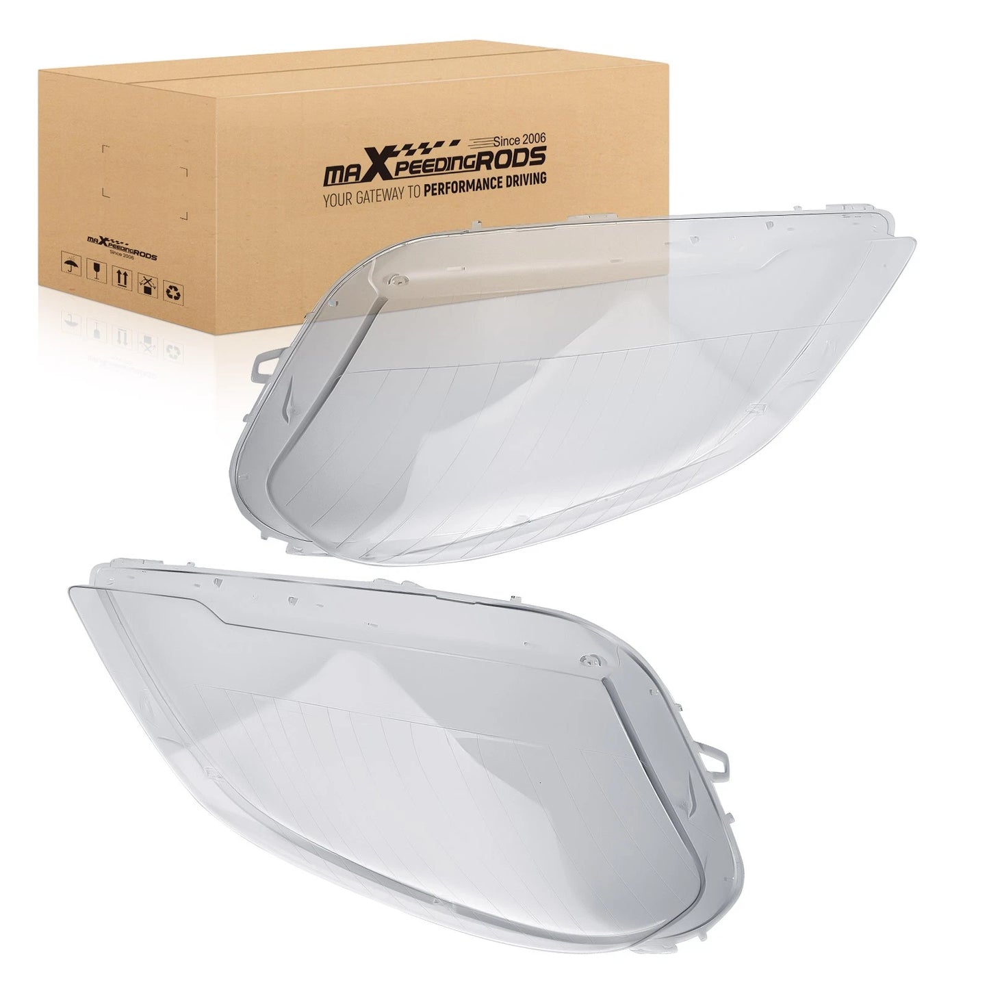 Headlamp Lens Covers Pair for Mercedes ML Class W164 (2009–2011)