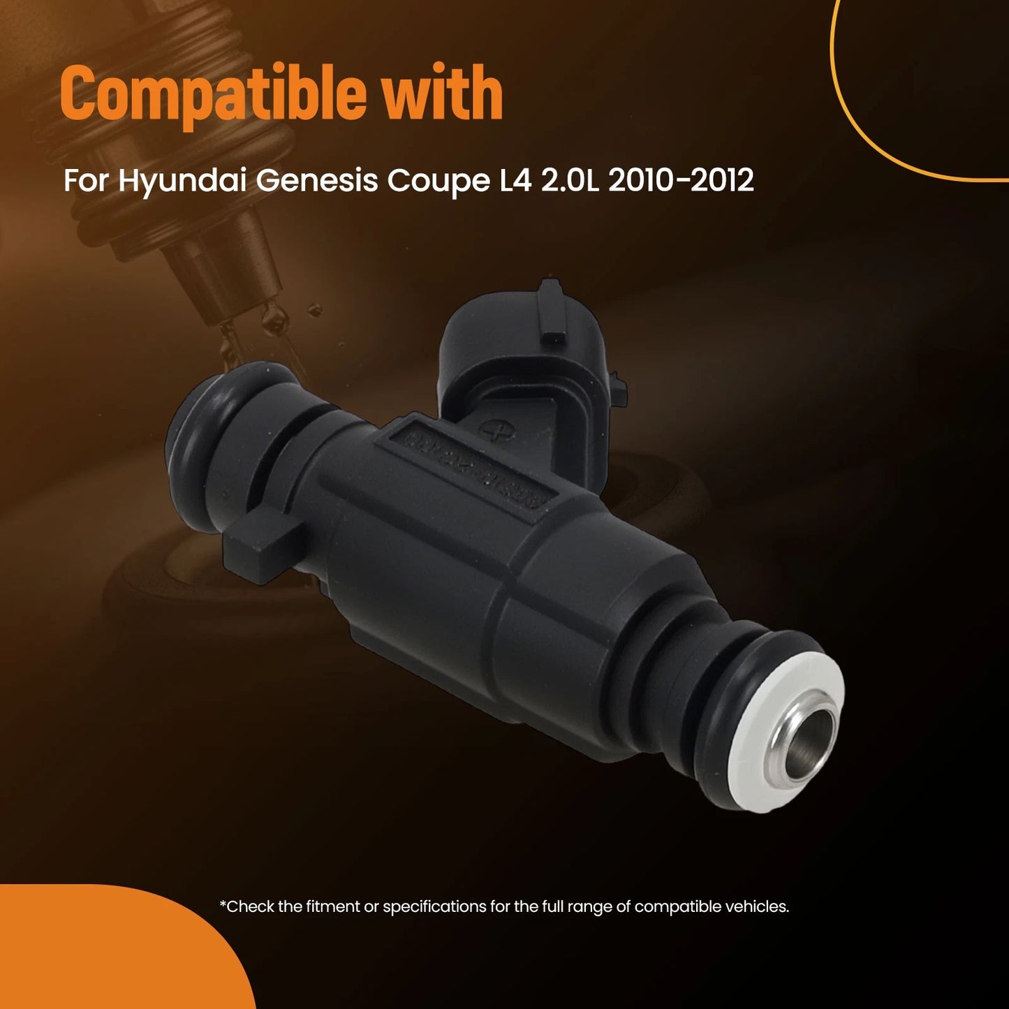 4PCS Front Fuel Injector Set for Hyundai Genesis Coupe 2.0L (2010–2012)