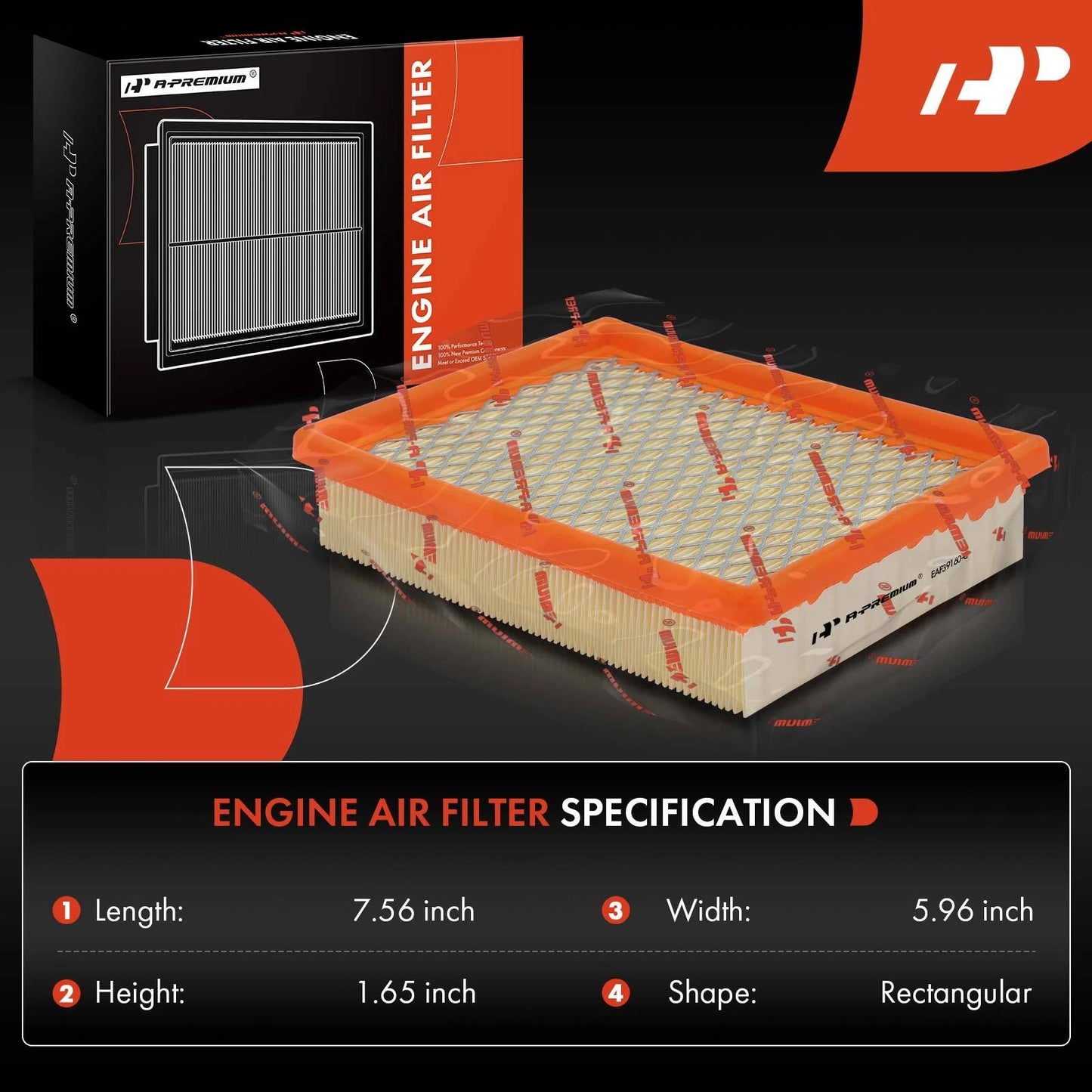 2X Engine Air Filter for Buick Century (1989–1993) Chevrolet Beretta (1990–1993)